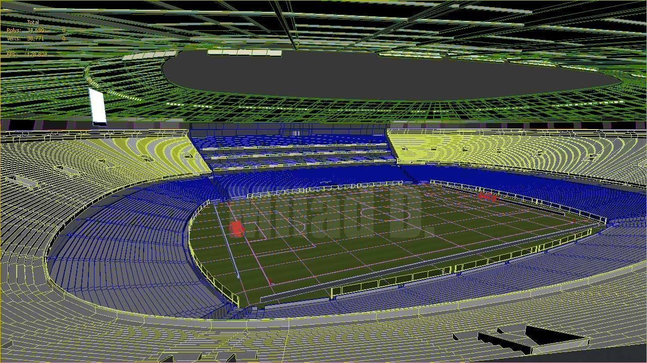 3d model football stadium Low-poly 3D model_31