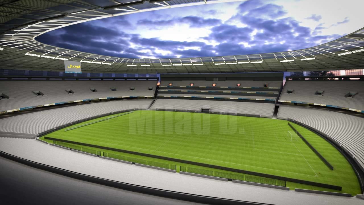 3d model football stadium Low-poly 3D model_5