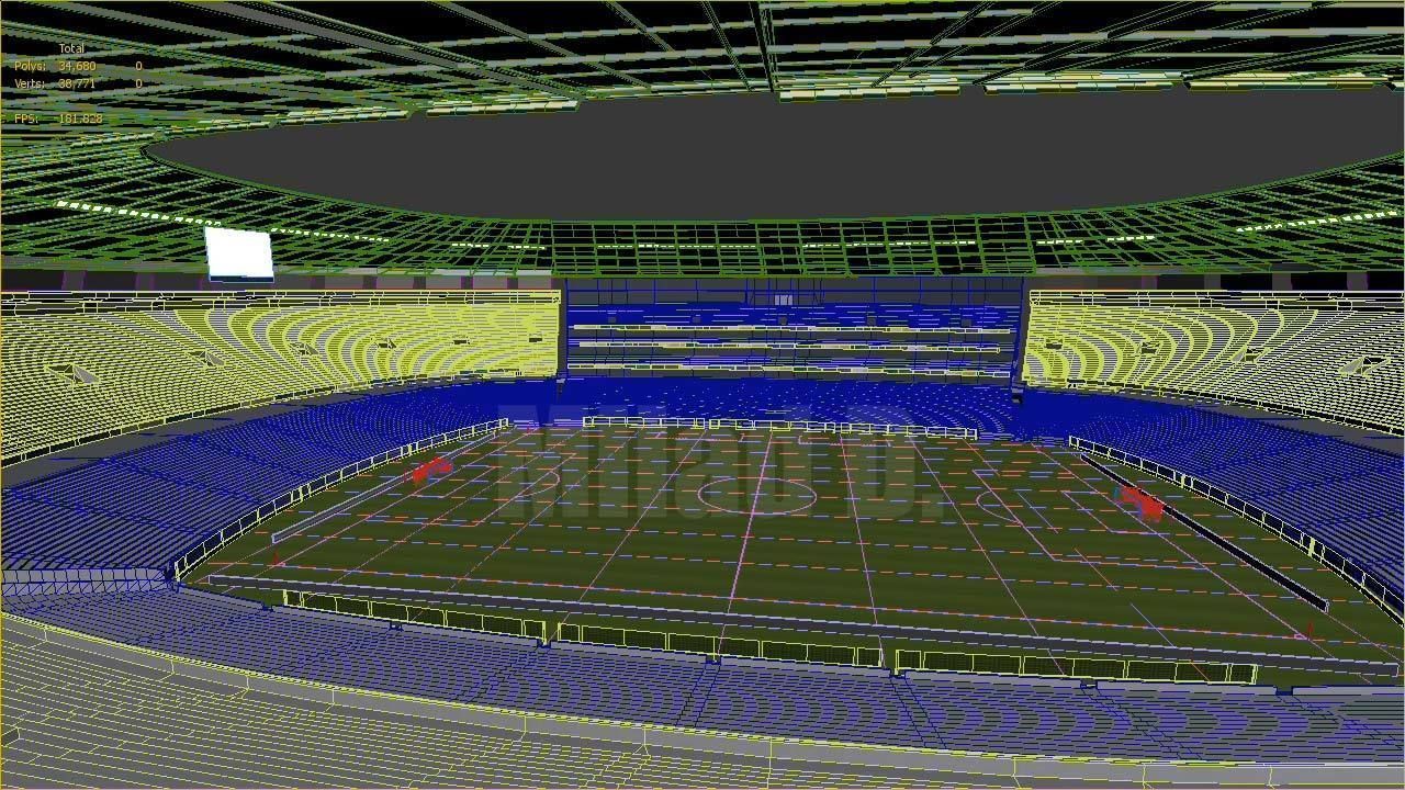 3d model football stadium Low-poly 3D model_29