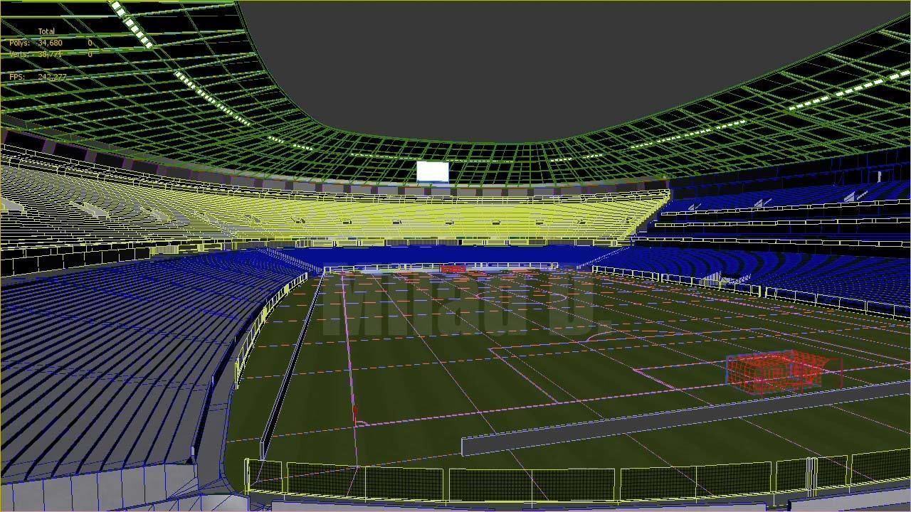 3d model football stadium Low-poly 3D model_22