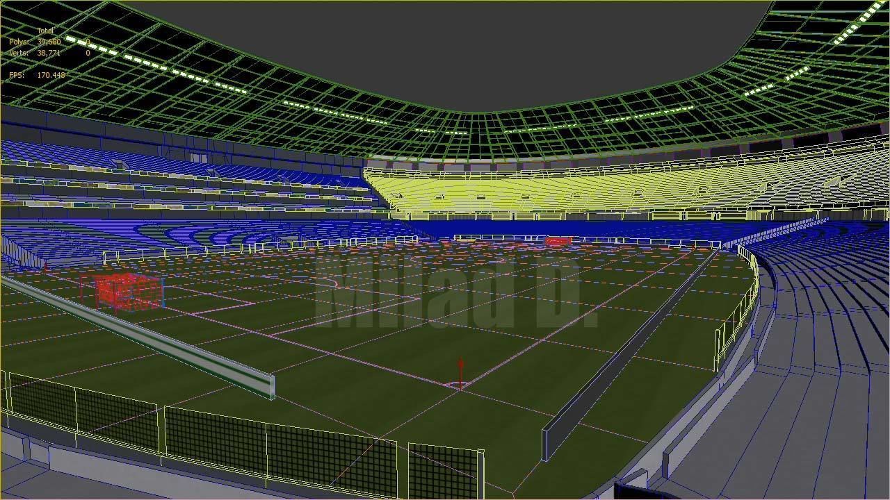 3d model football stadium Low-poly 3D model_38