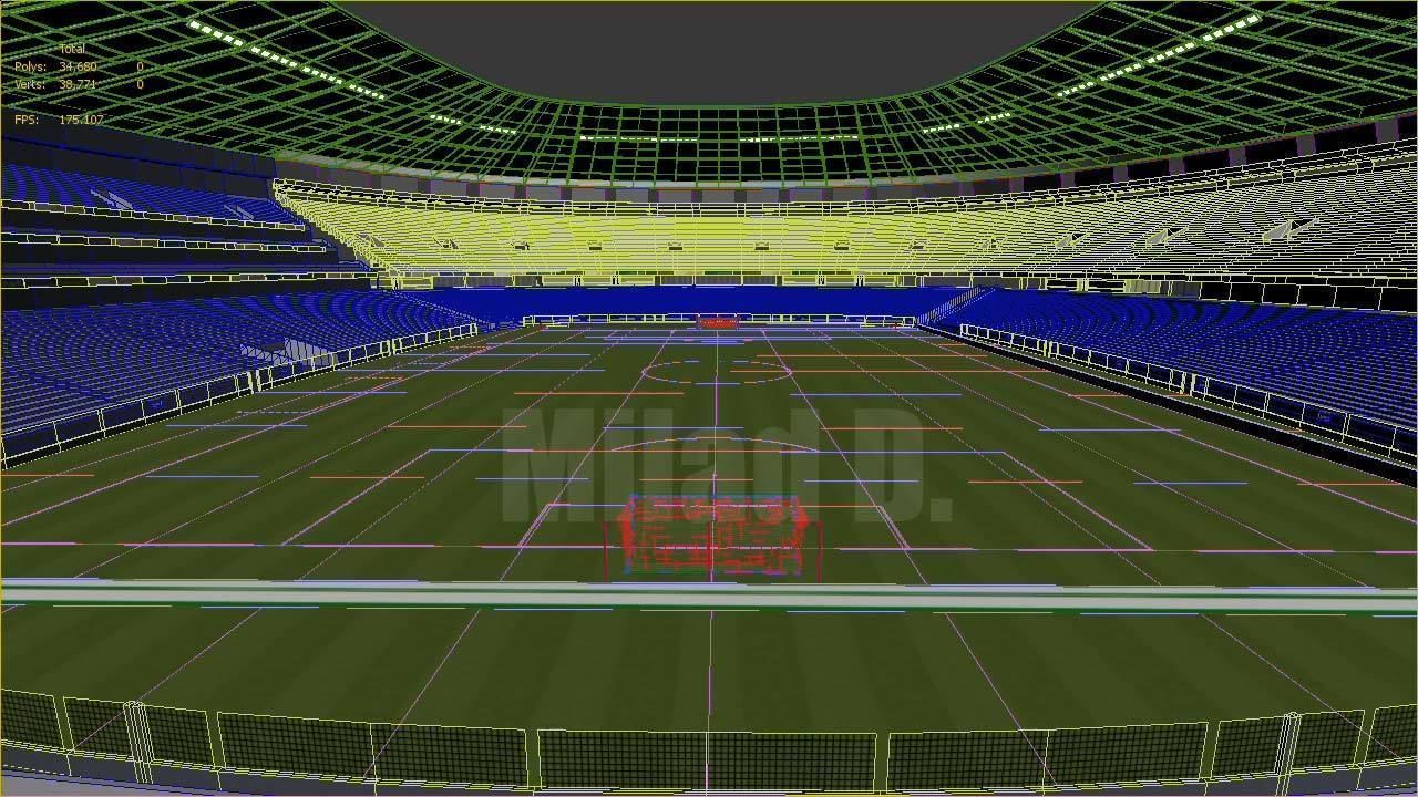 3d model football stadium Low-poly 3D model_36