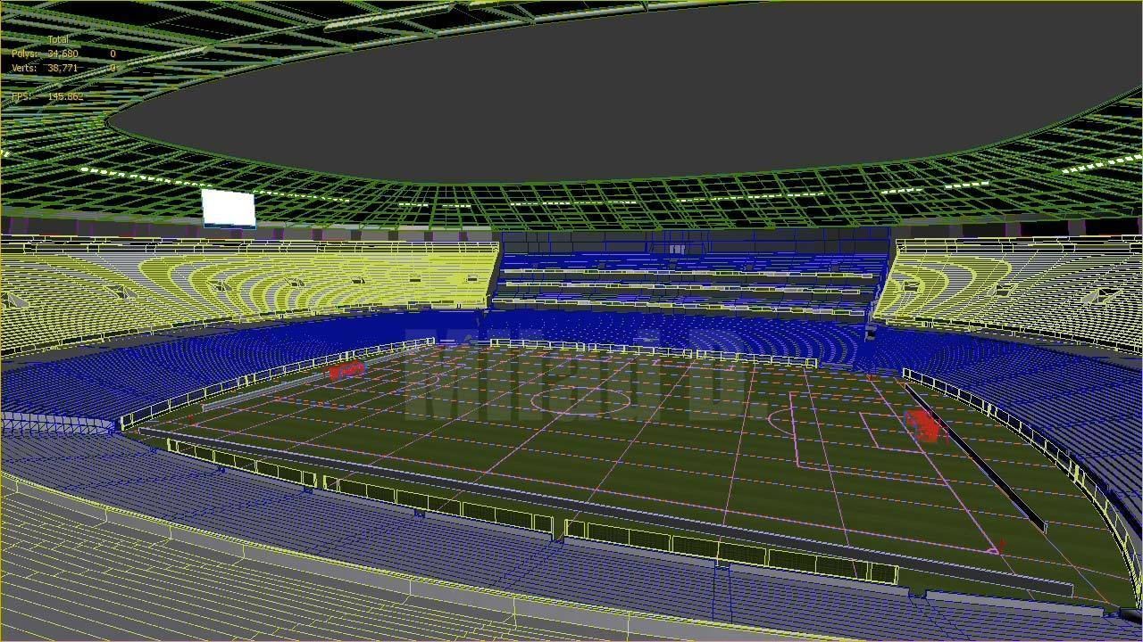 3d model football stadium Low-poly 3D model_26