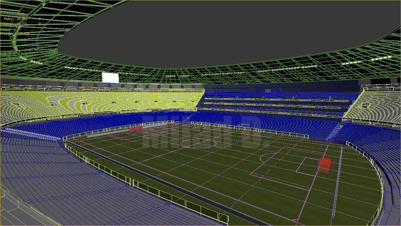3d model football stadium Low-poly 3D model_24