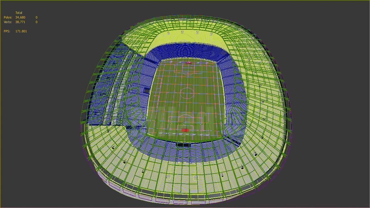 3d model football stadium Low-poly 3D model_40
