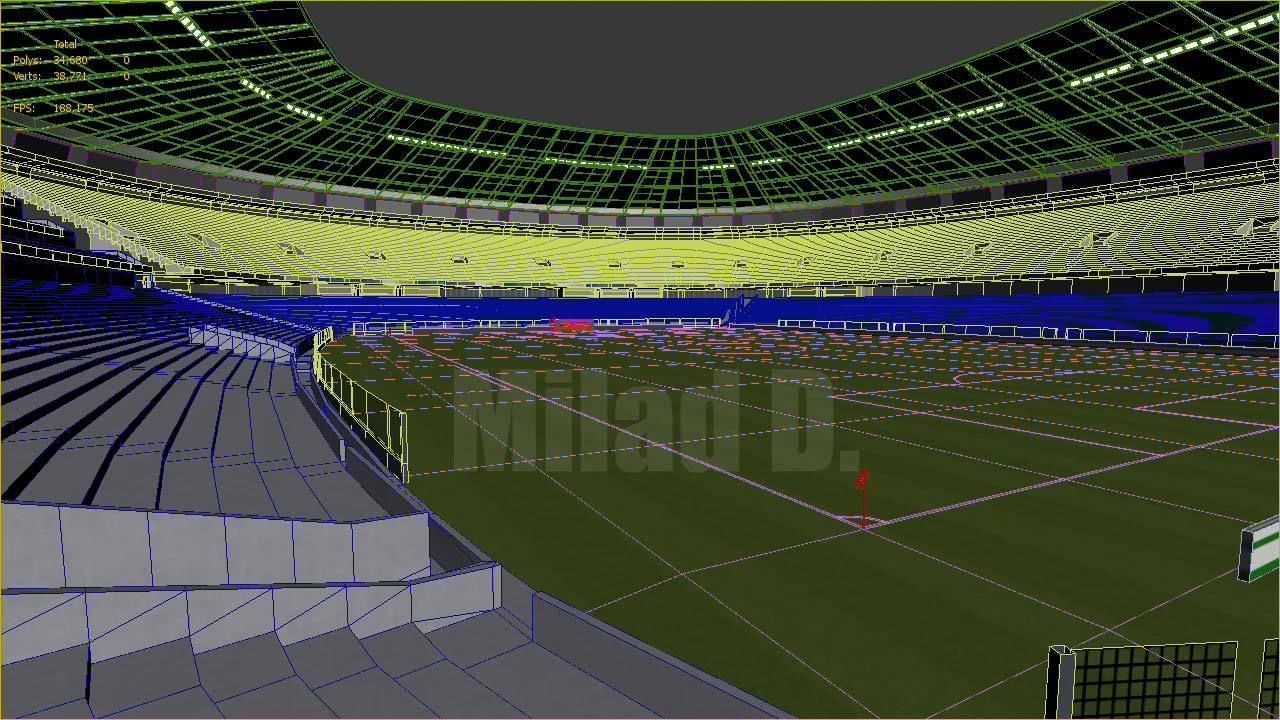 3d model football stadium Low-poly 3D model_37