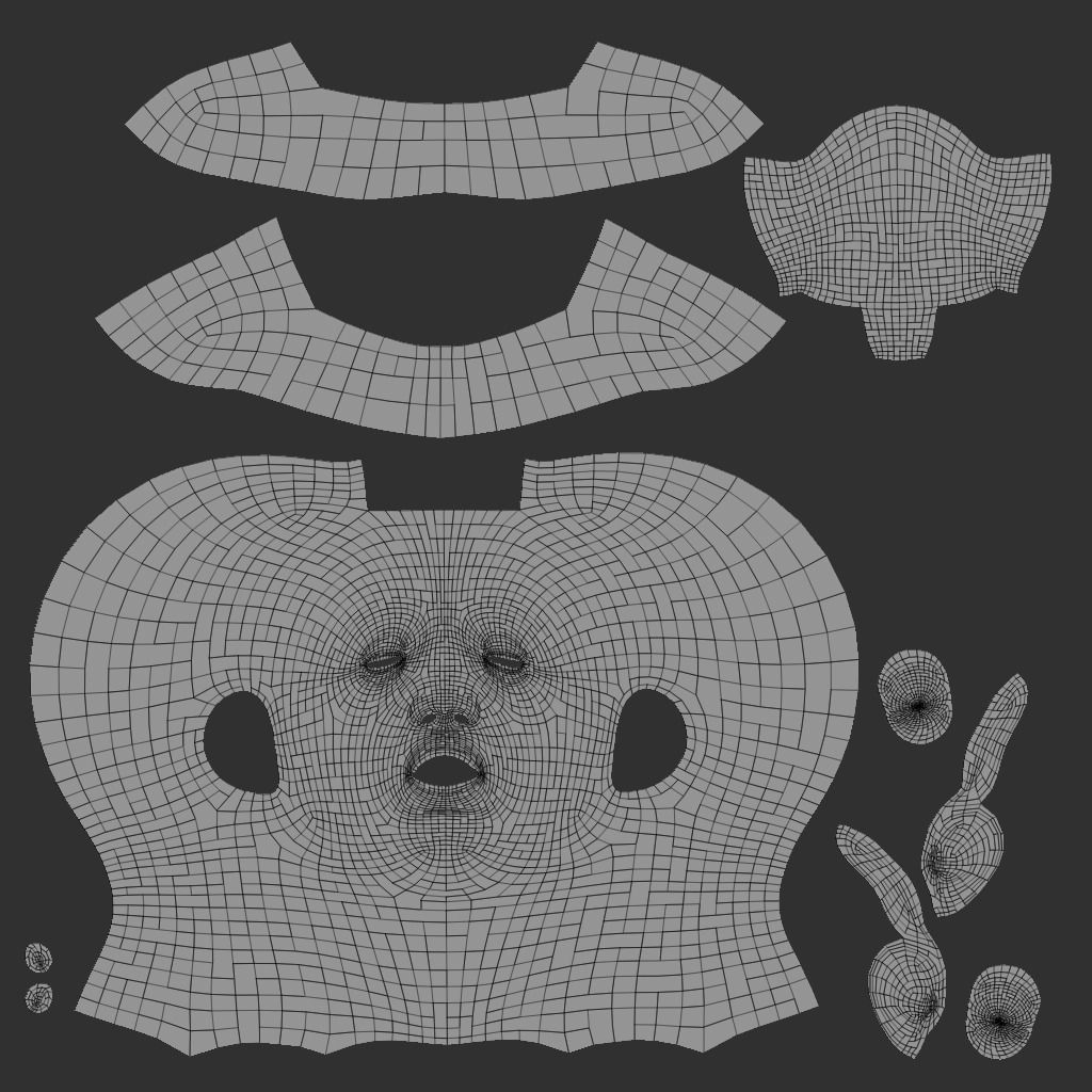 Default Human Head Basemesh Low-poly 3D model_2