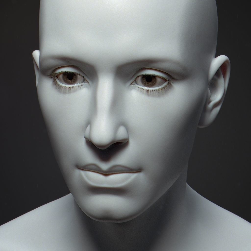 Default Human Head Basemesh Low-poly 3D model_7