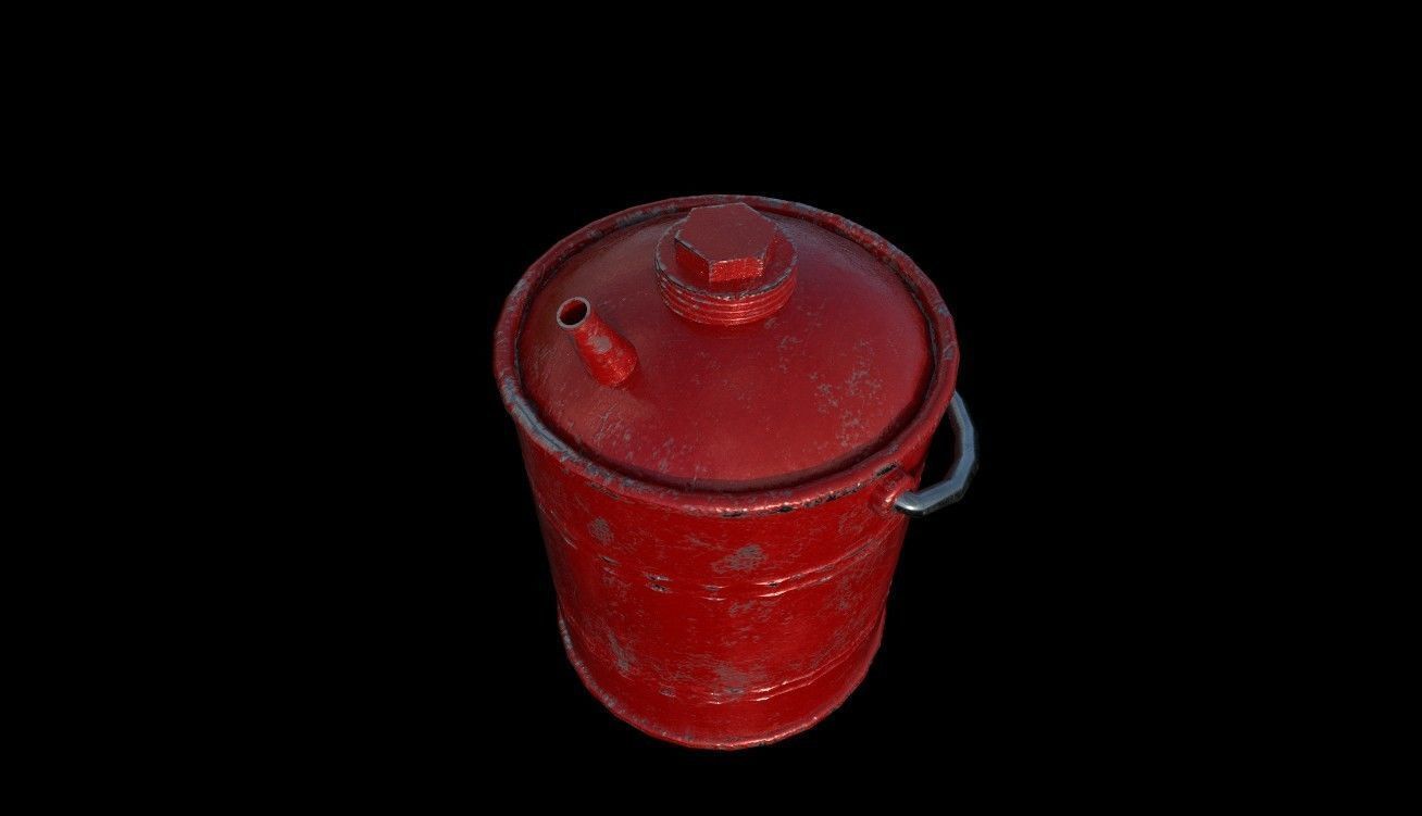Vintage Gas Can Low-poly 3D model_1