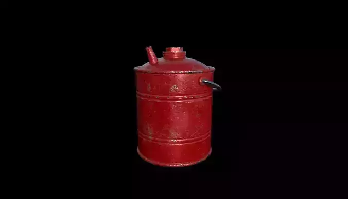 Vintage Gas Can Low-poly 3D model