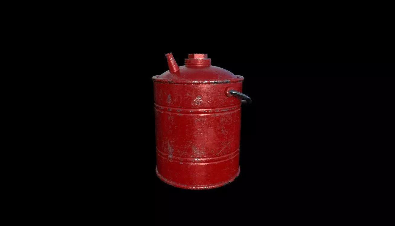 Vintage Gas Can Low-poly 3D model_0