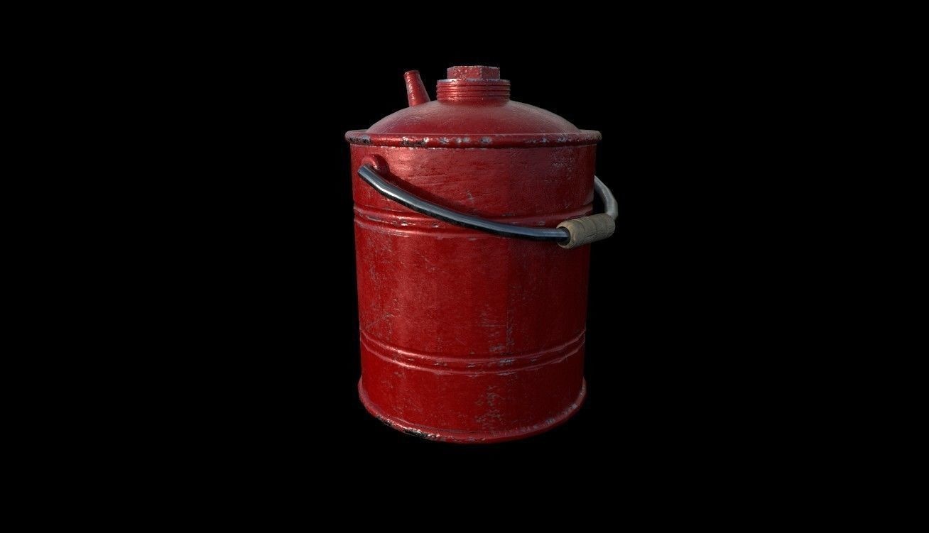 Vintage Gas Can Low-poly 3D model_3