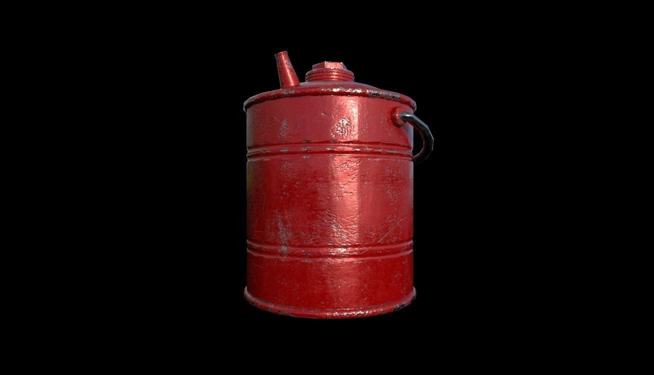 Vintage Gas Can Low-poly 3D model_2