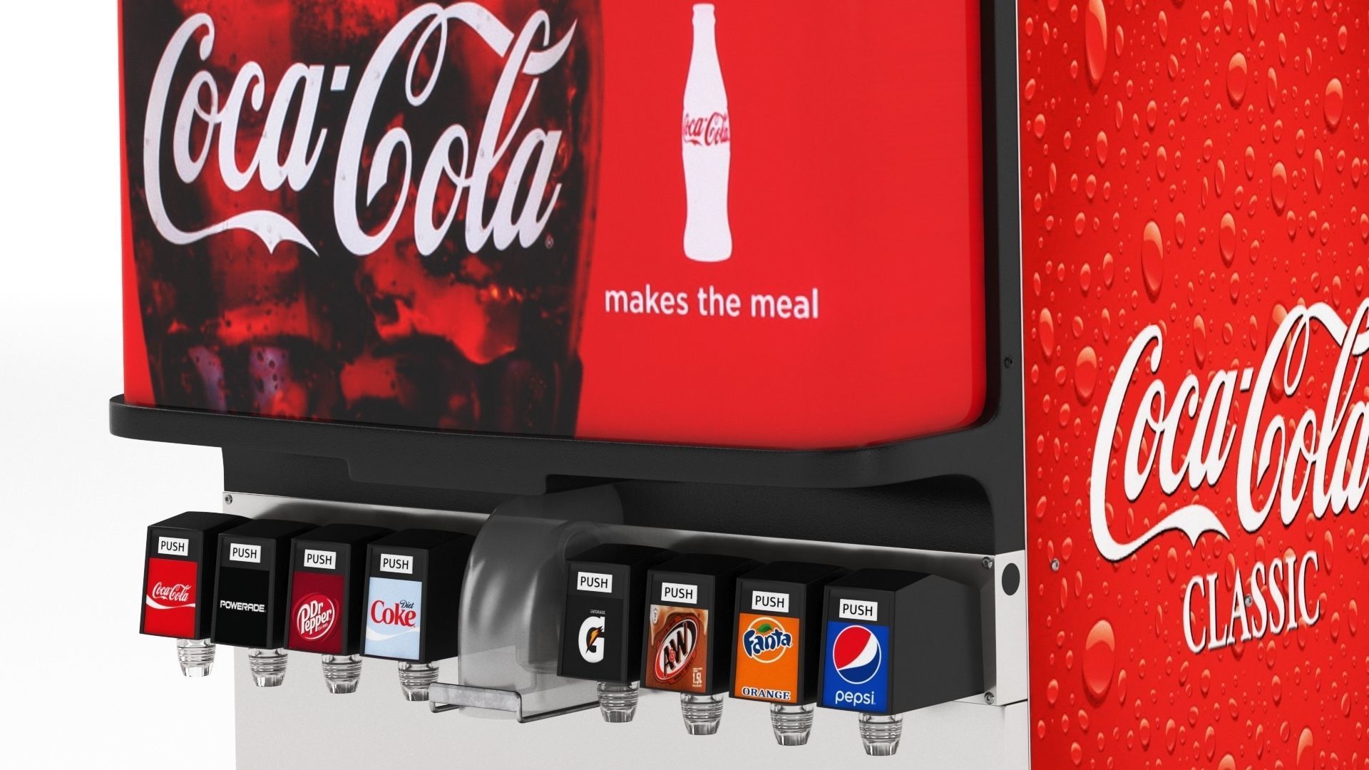 8-Flavor Ice and Beverage Soda Fountain System 3D model_12