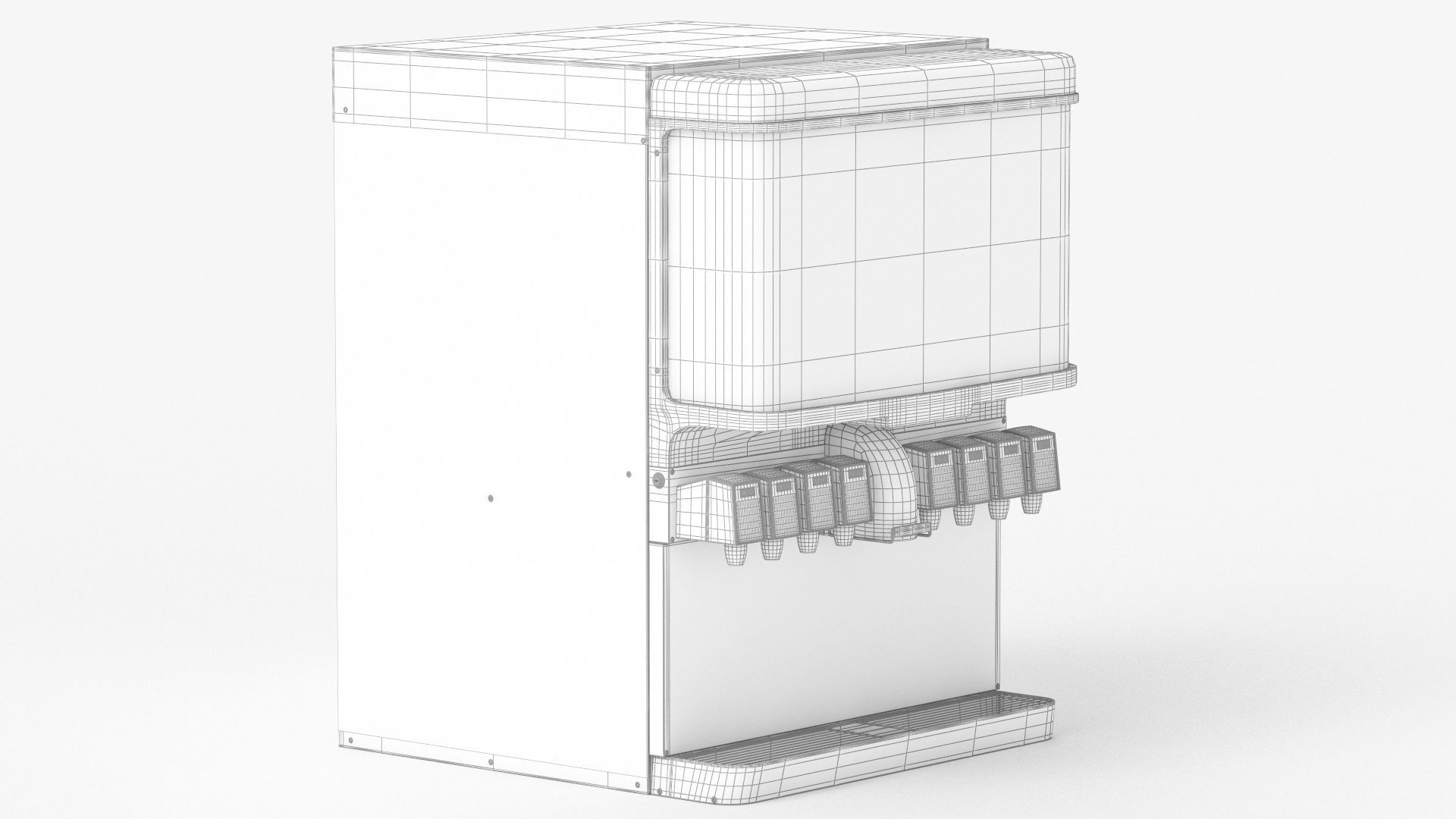 8-Flavor Ice and Beverage Soda Fountain System 3D model_13