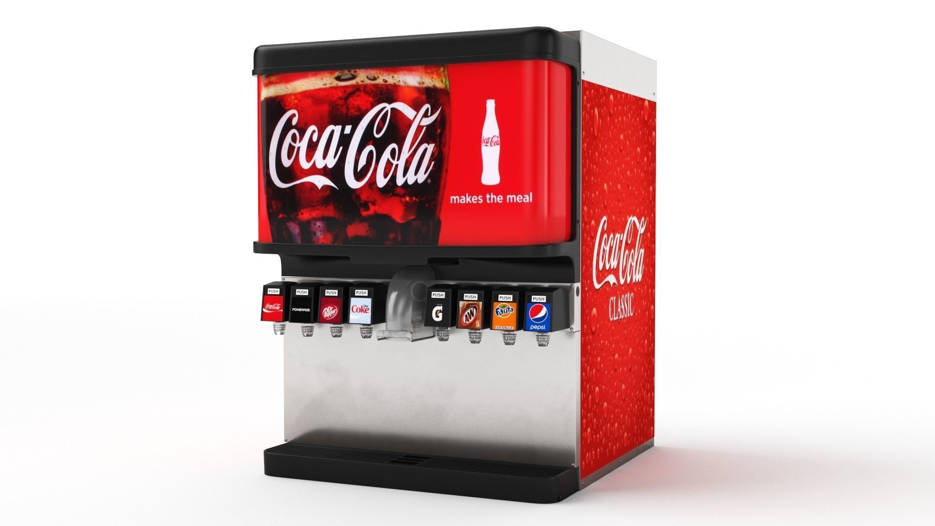 8-Flavor Ice and Beverage Soda Fountain System 3D model_31