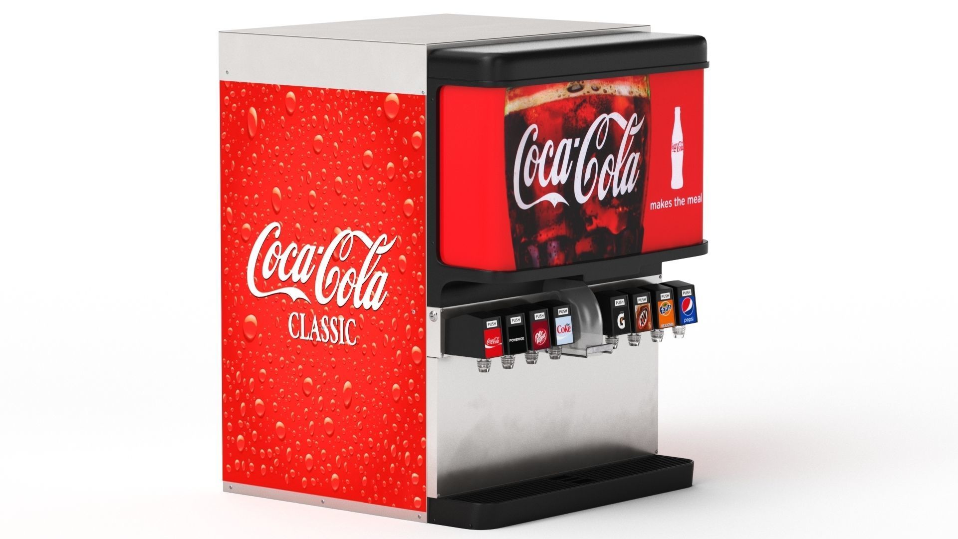 8-Flavor Ice and Beverage Soda Fountain System 3D model_32