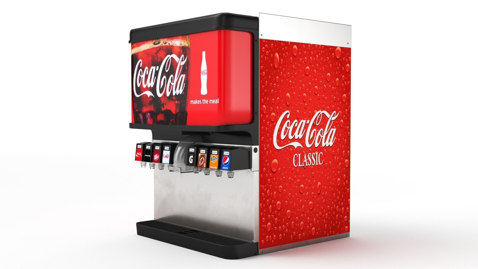 8-Flavor Ice and Beverage Soda Fountain System 3D model_28