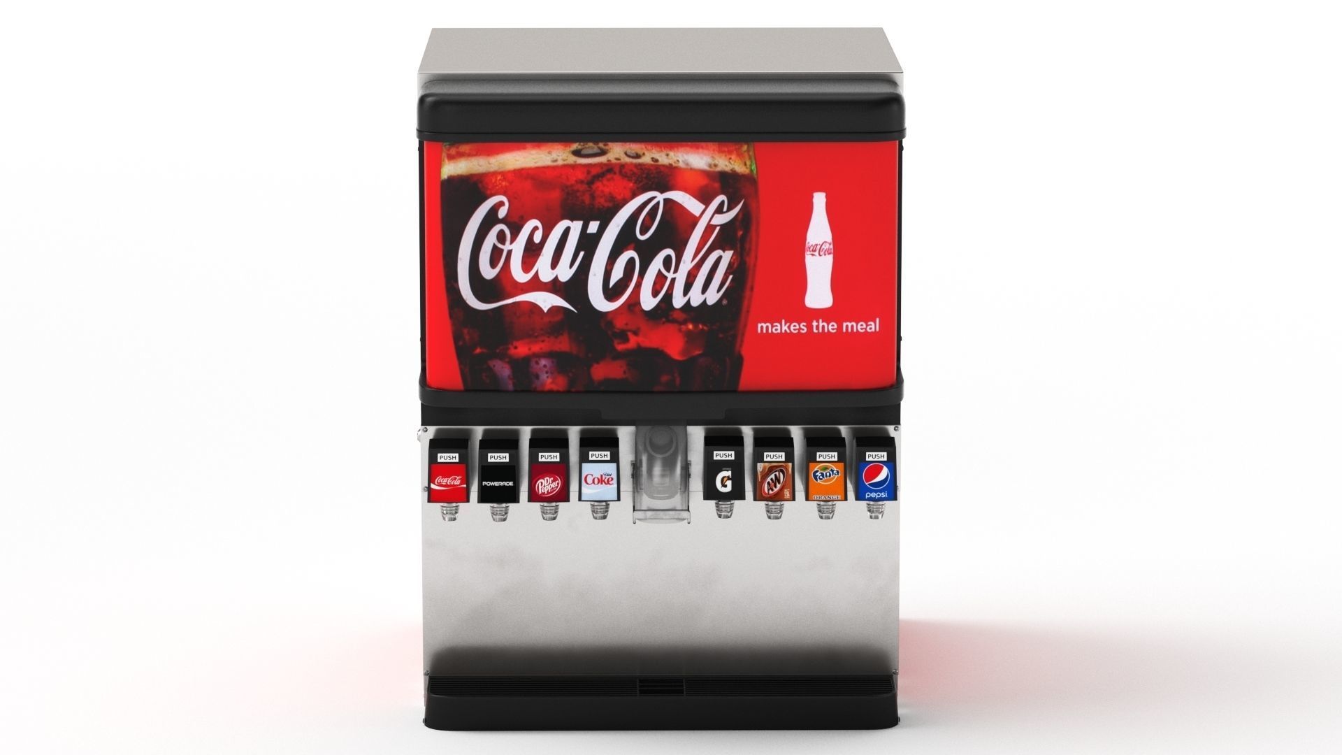 8-Flavor Ice and Beverage Soda Fountain System 3D model_4
