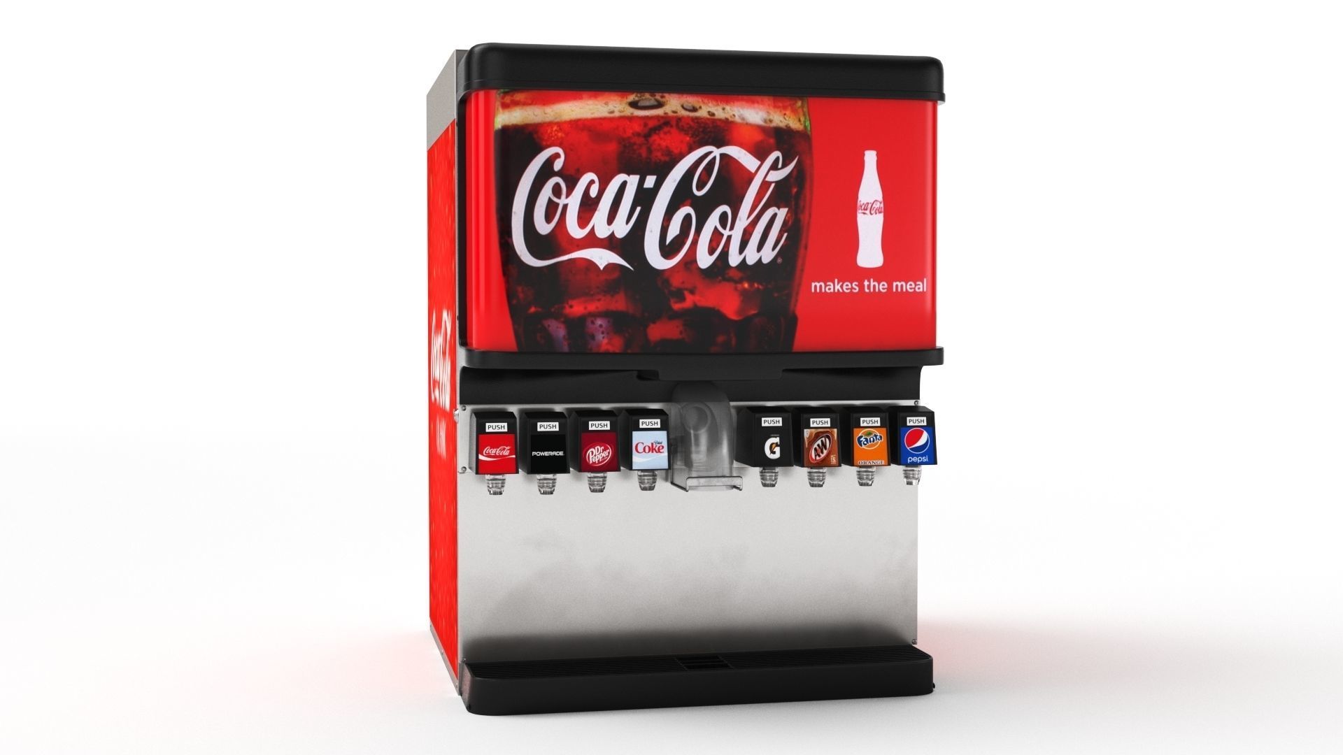 8-Flavor Ice and Beverage Soda Fountain System 3D model_15