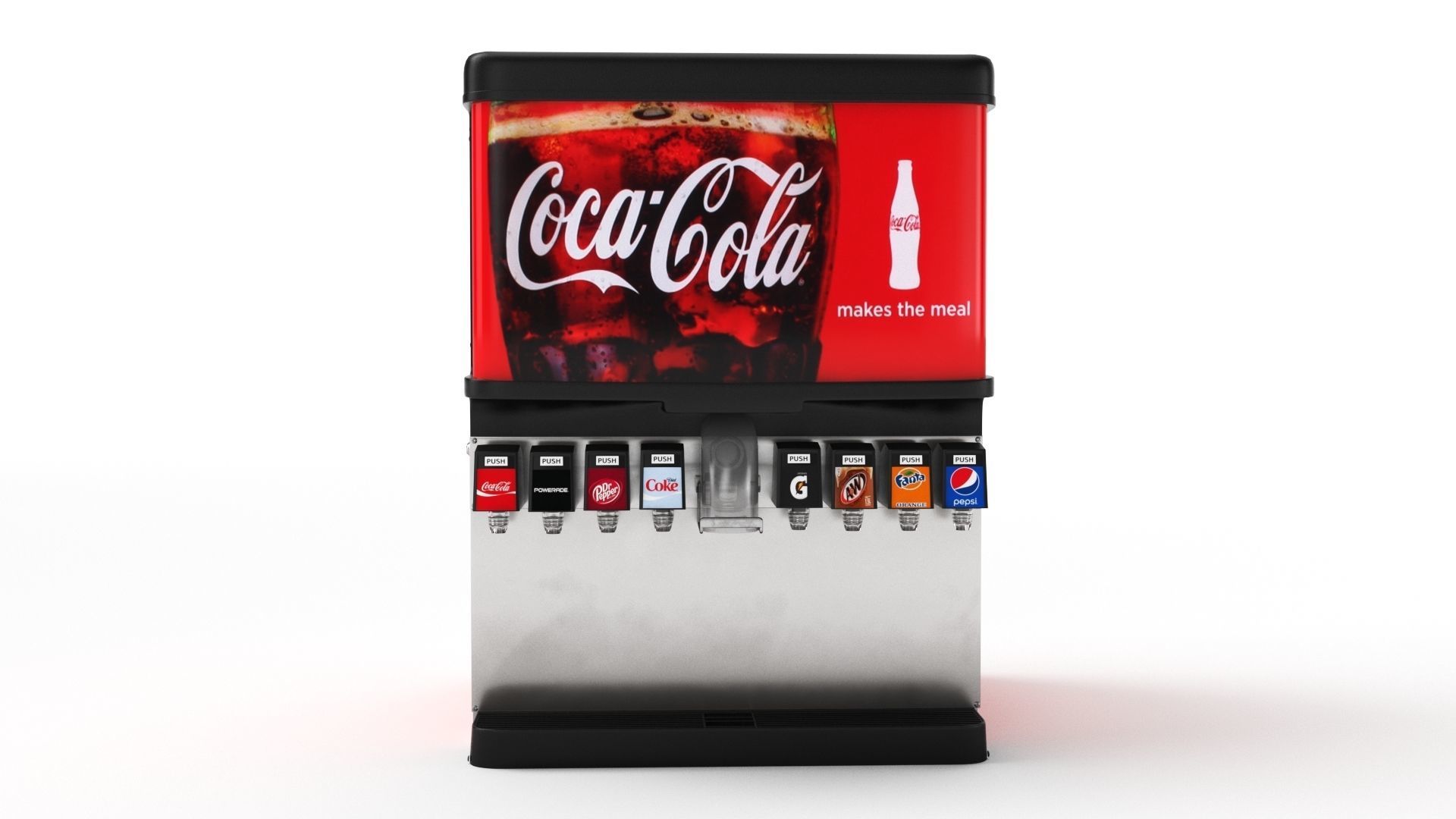8-Flavor Ice and Beverage Soda Fountain System 3D model_16