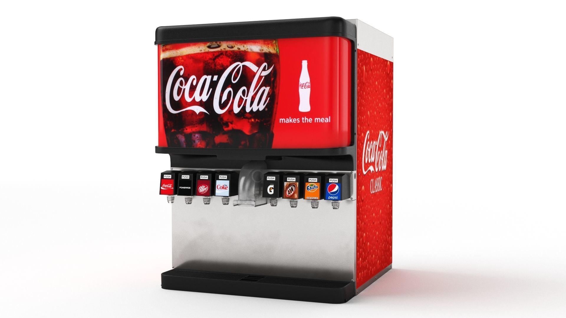 8-Flavor Ice and Beverage Soda Fountain System 3D model_29