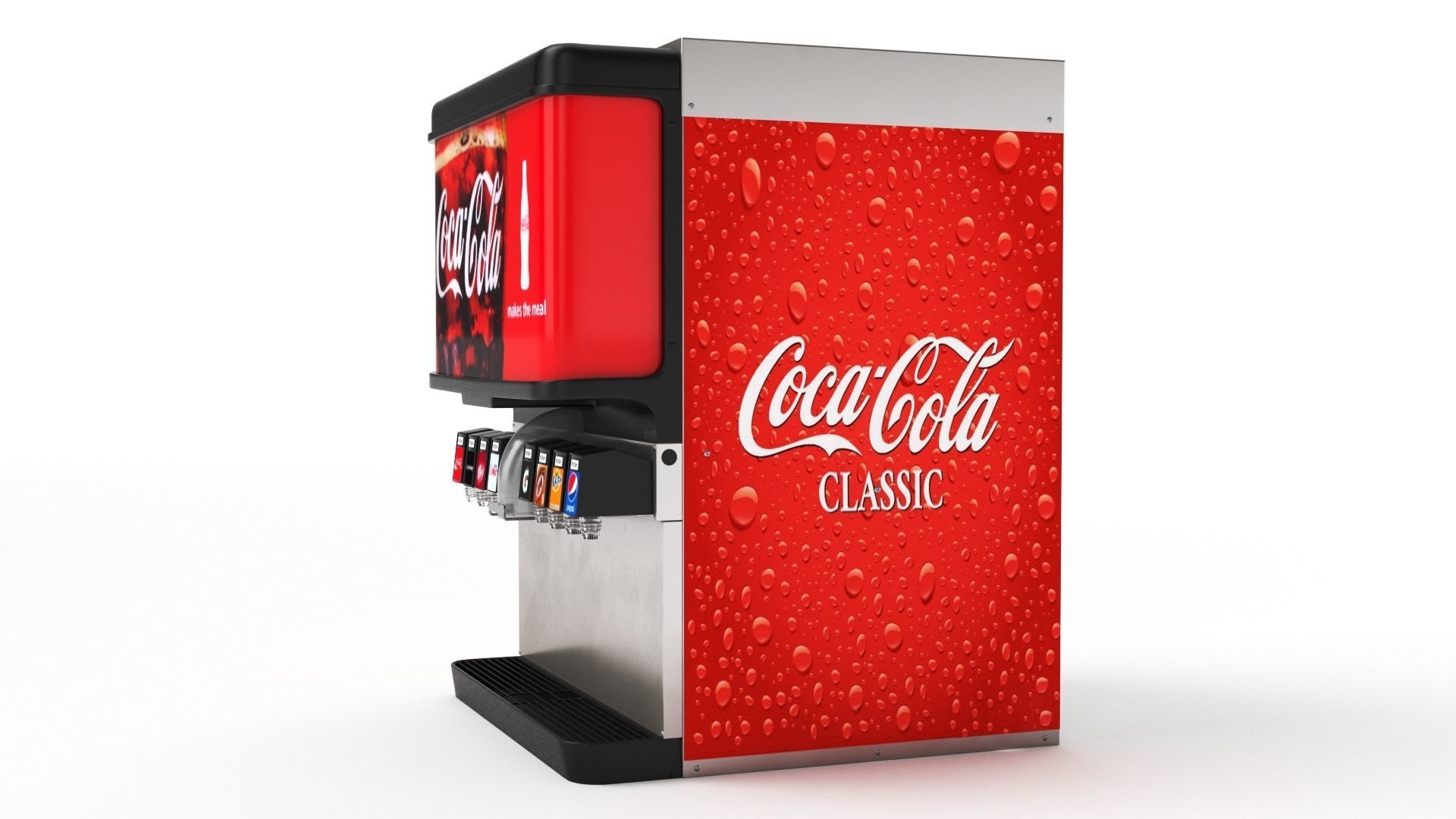 8-Flavor Ice and Beverage Soda Fountain System 3D model_27