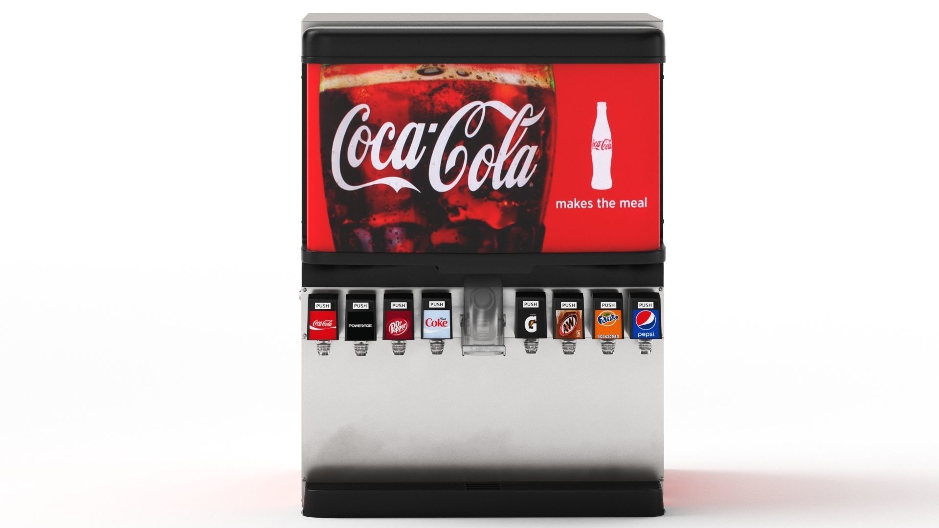 8-Flavor Ice and Beverage Soda Fountain System 3D model_10