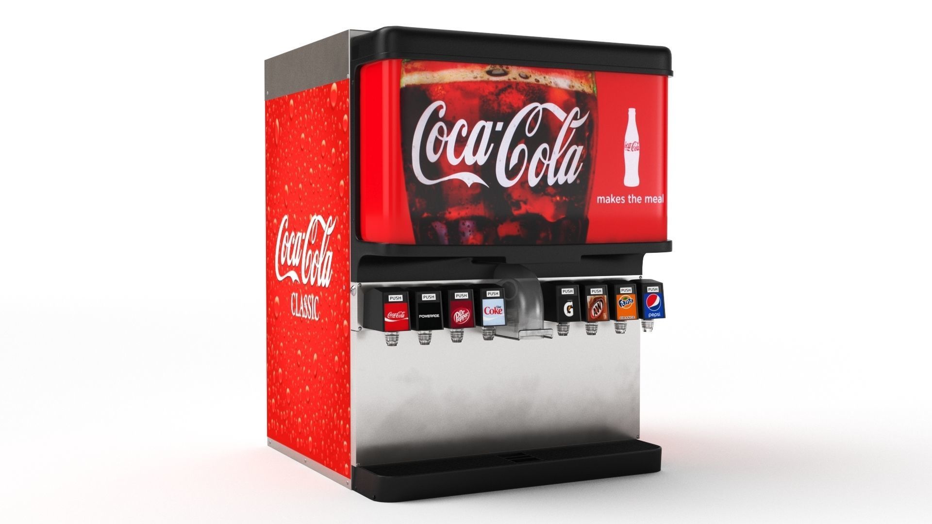 8-Flavor Ice and Beverage Soda Fountain System 3D model_18