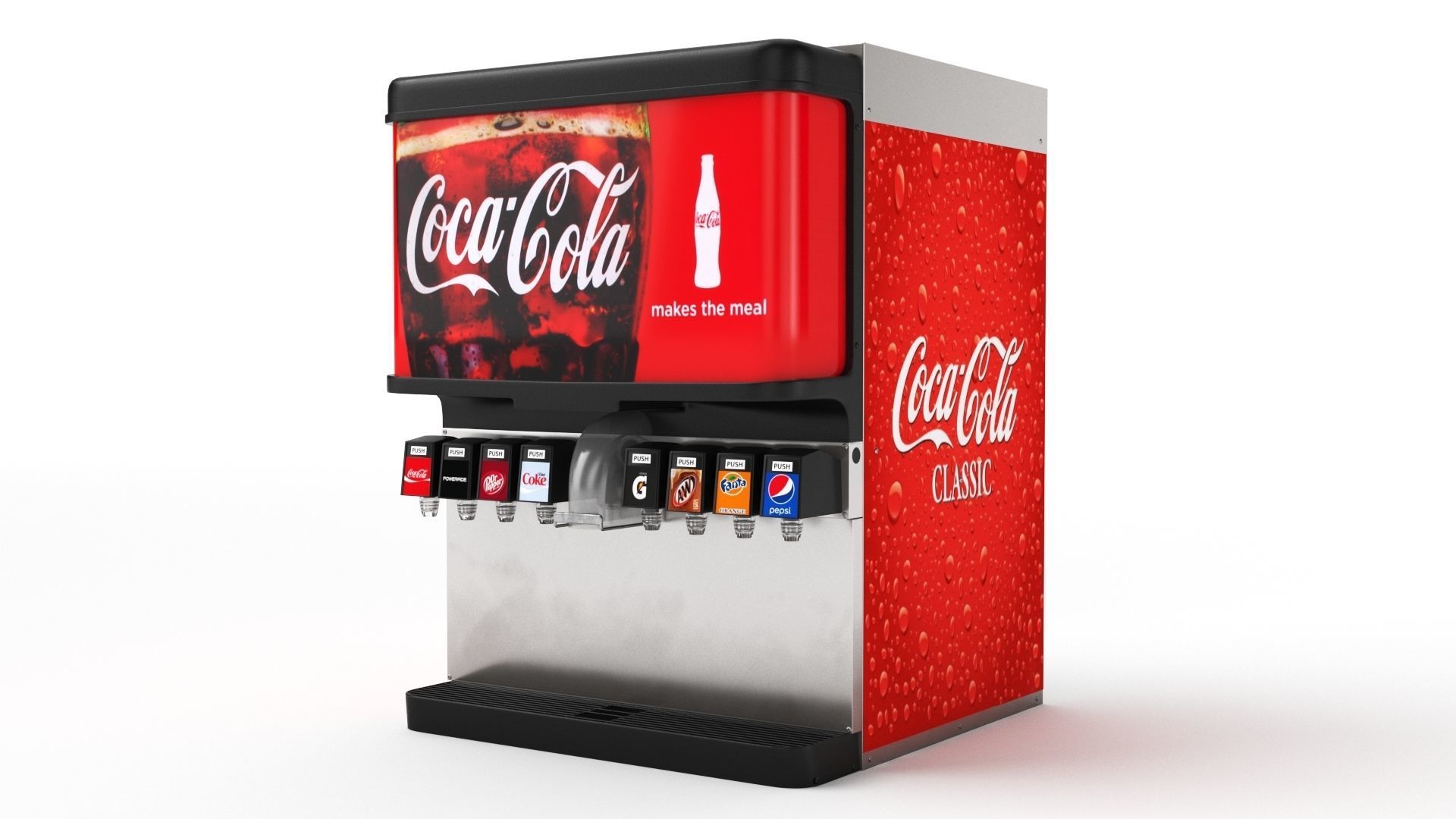 8-Flavor Ice and Beverage Soda Fountain System 3D model_30