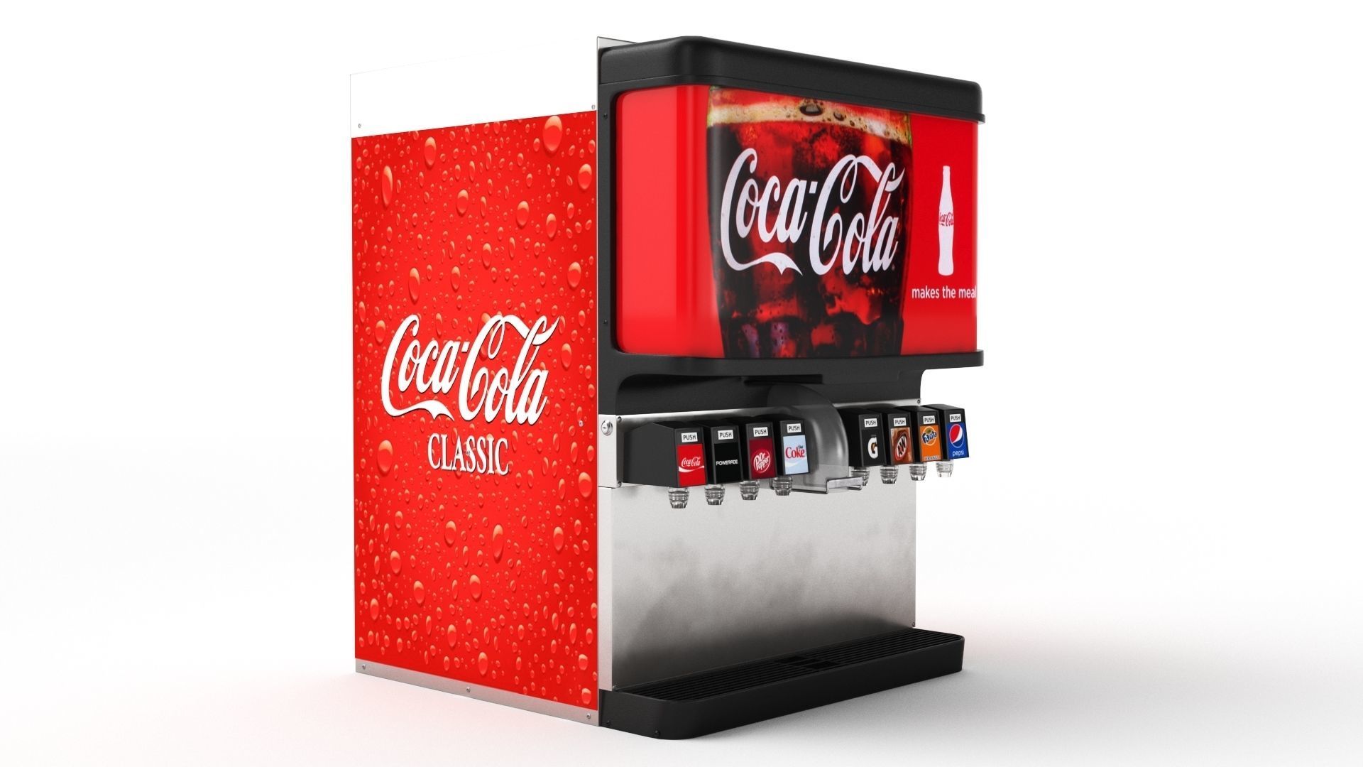 8-Flavor Ice and Beverage Soda Fountain System 3D model_19