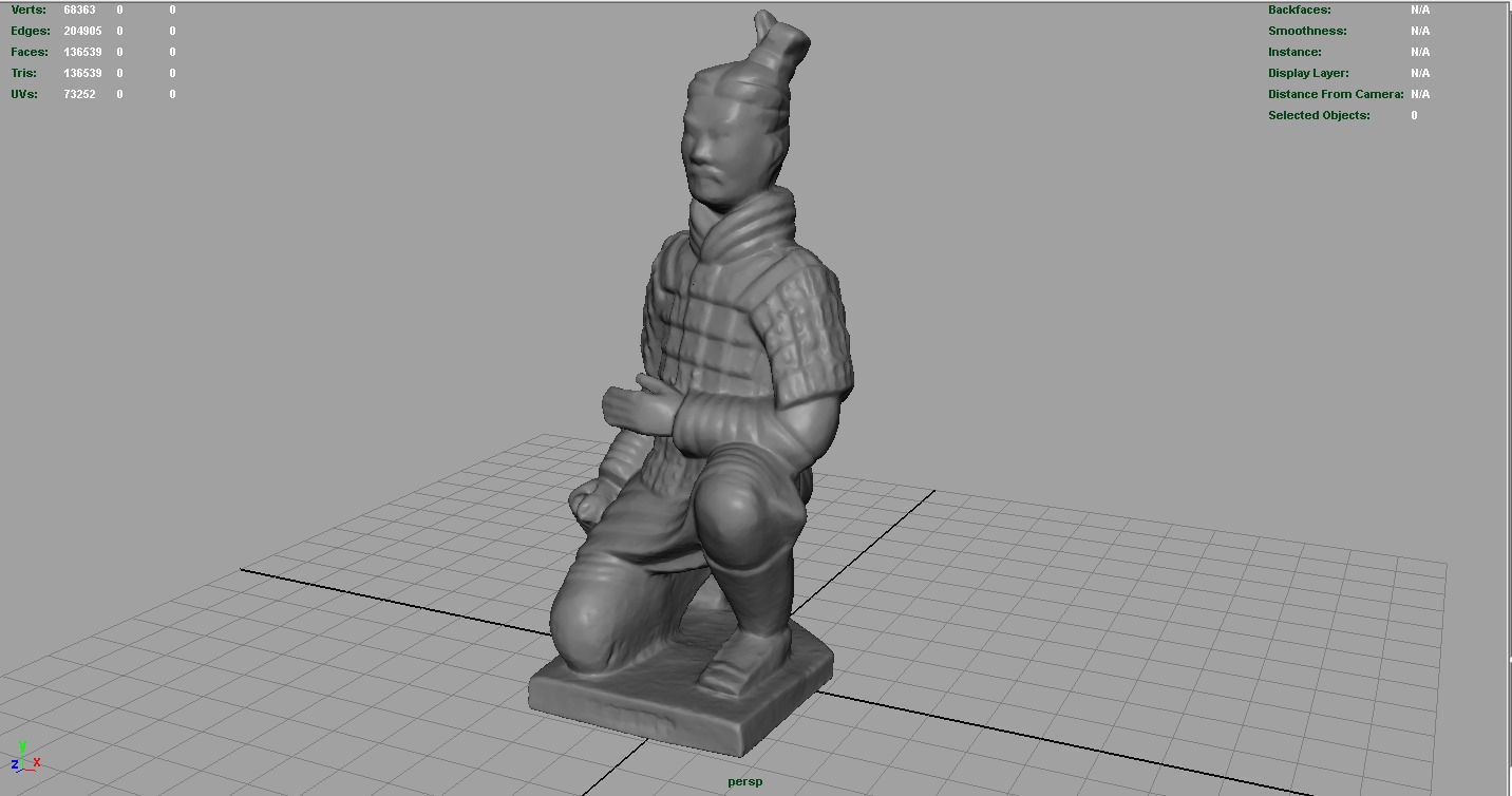 Terracota Soldier Low-poly 3D model_5