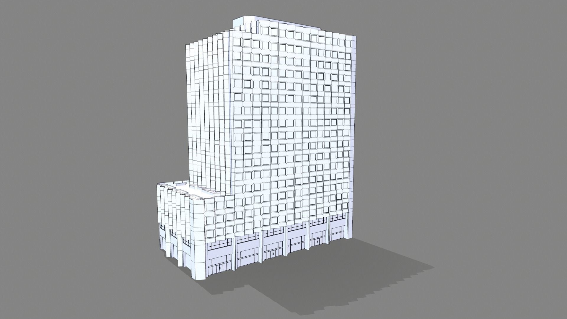 201 Spear Street Building San Francisco Low-poly 3D model_10