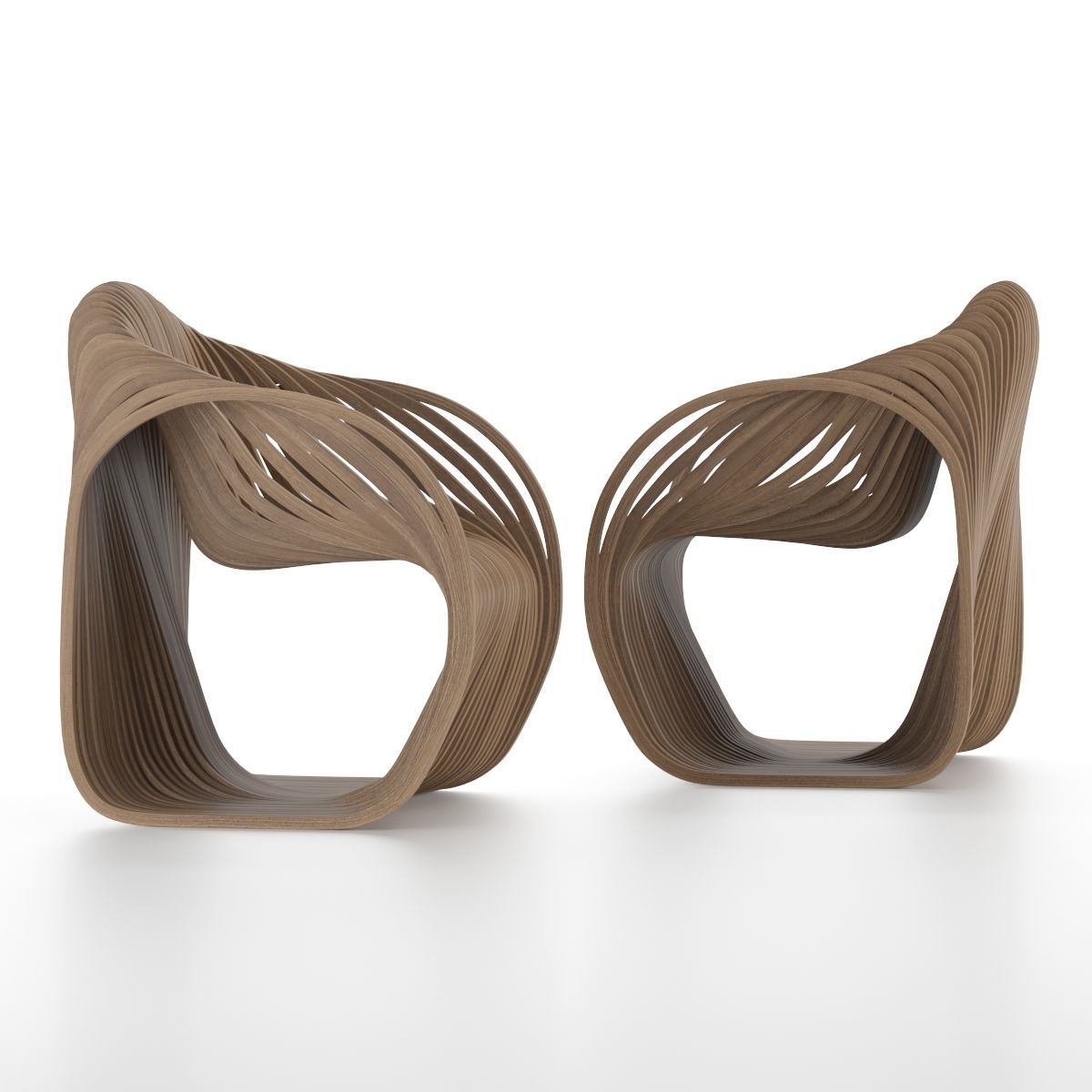 Piegatto Soave Designer Chair Low-poly 3D model_2