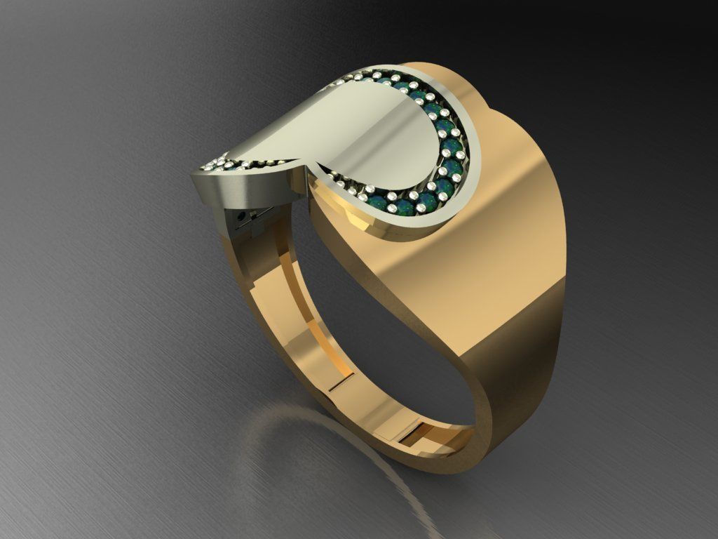P95- Diamond ring 3D print model_1