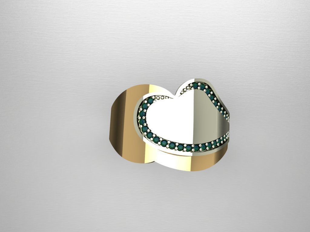 P95- Diamond ring 3D print model_3