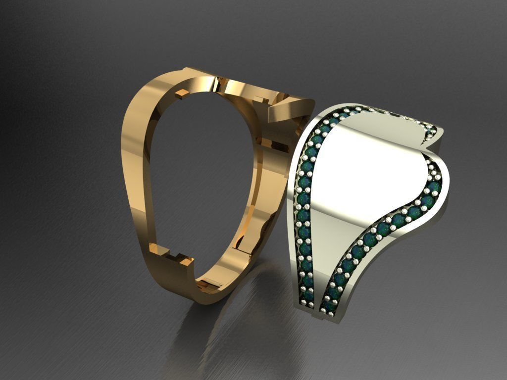 P95- Diamond ring 3D print model_5
