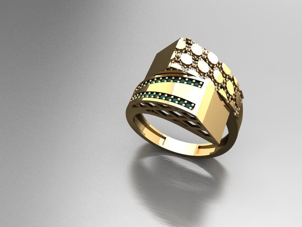 P96- Diamond ring 3D print model_3