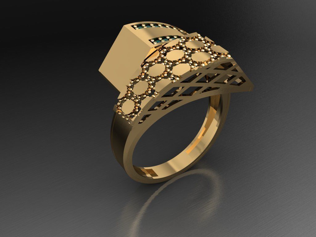 P96- Diamond ring 3D print model_1
