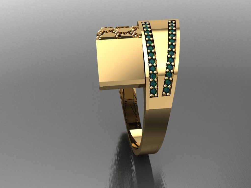 P96- Diamond ring 3D print model_2