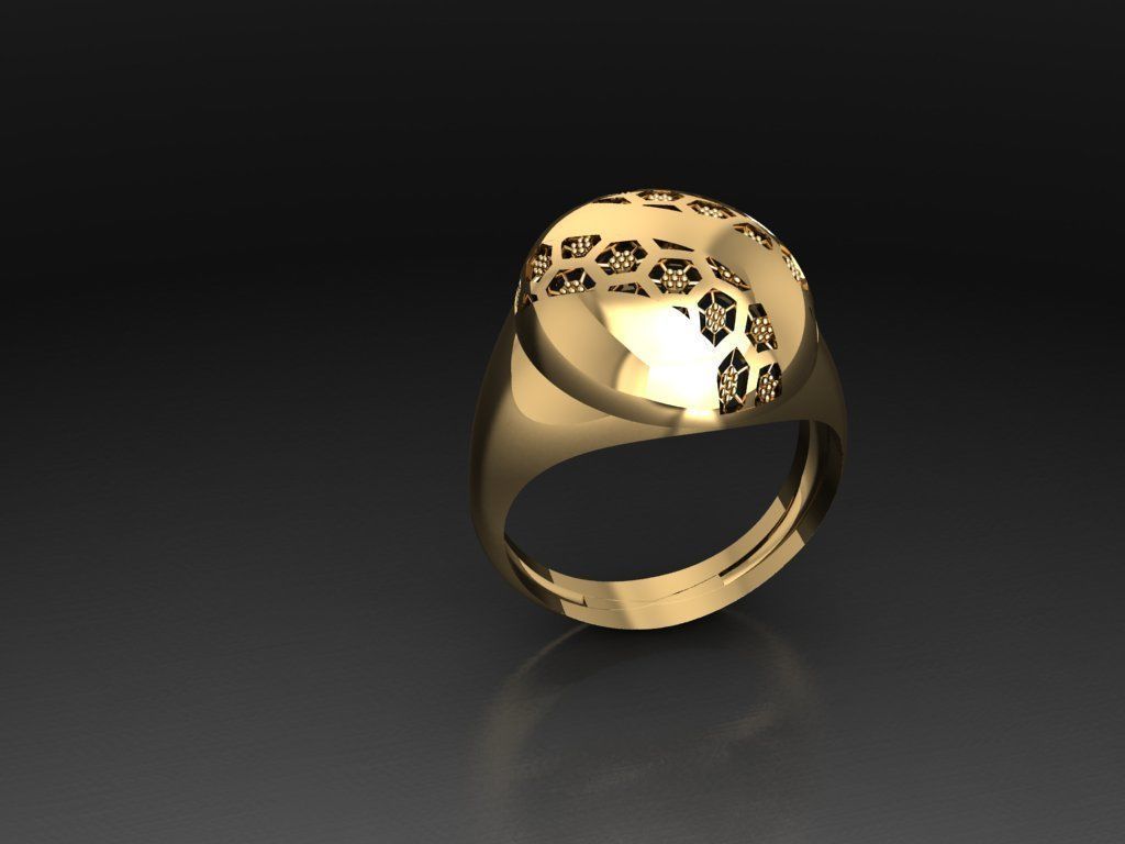 P101- Diamond ring 3D print model_4