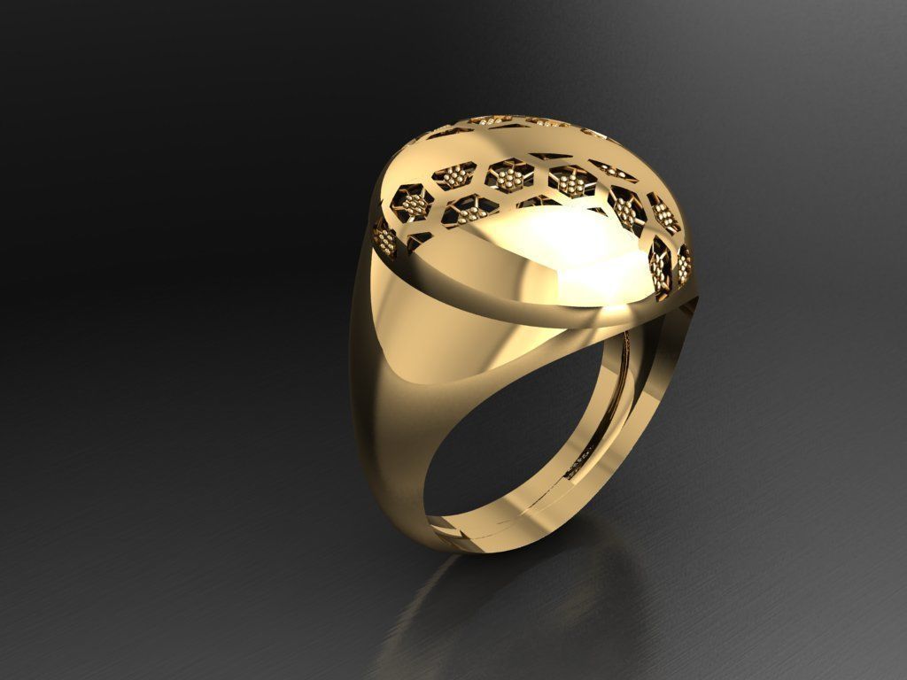 P101- Diamond ring 3D print model_1