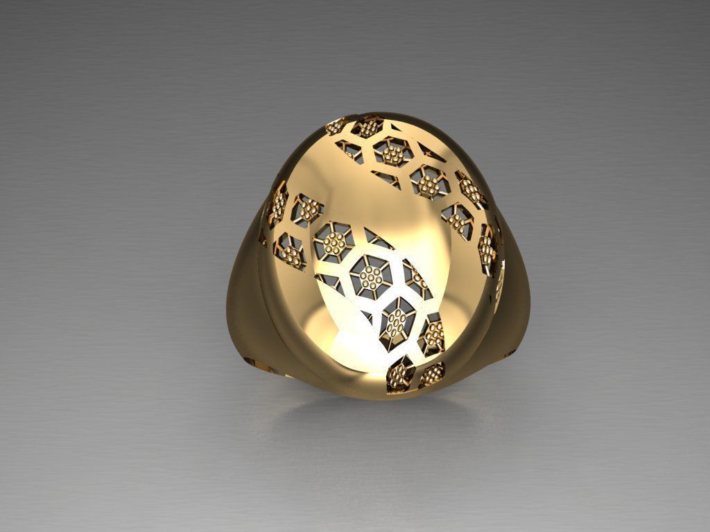 P101- Diamond ring 3D print model_2