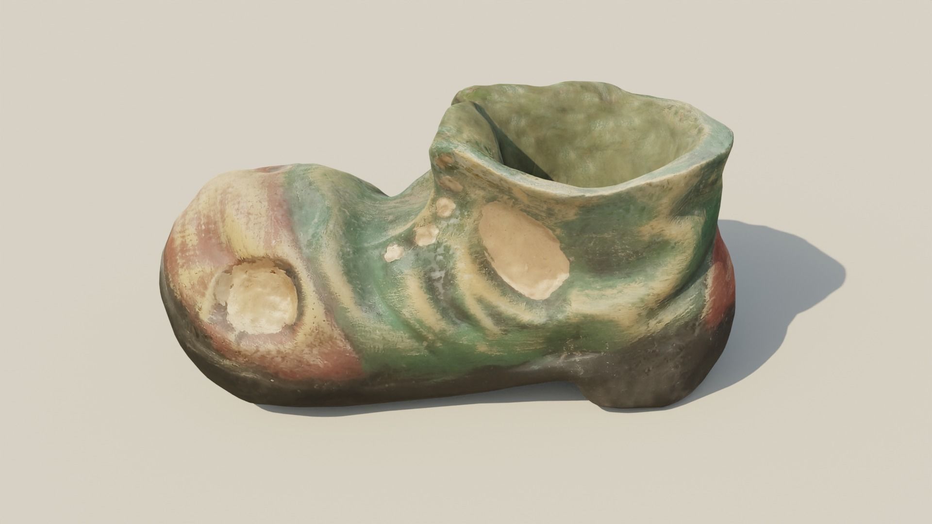 Garden Boot flowerpot Low-poly 3D model_11