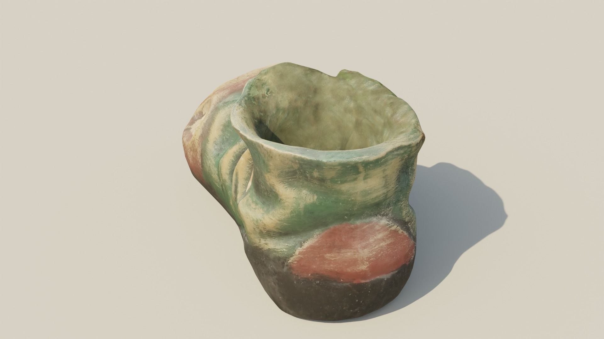 Garden Boot flowerpot Low-poly 3D model_9
