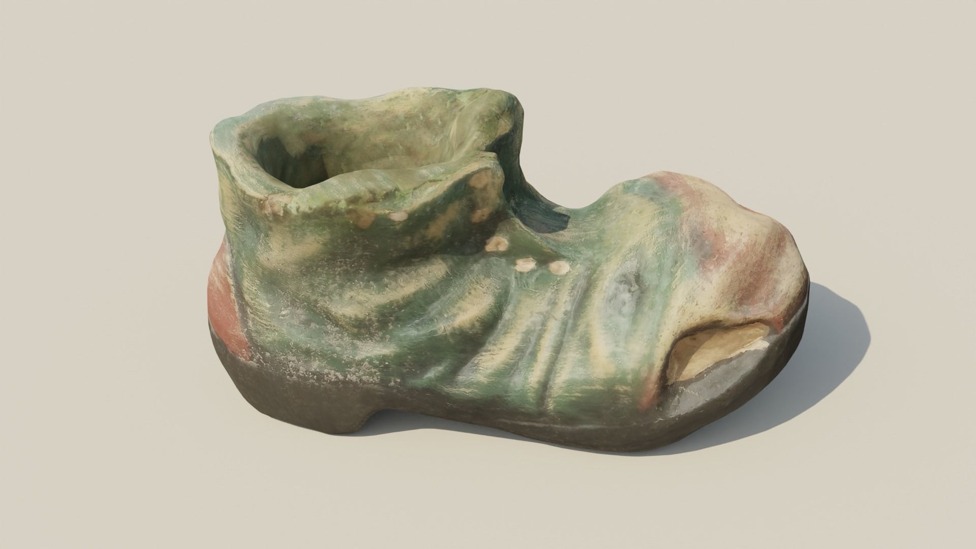 Garden Boot flowerpot Low-poly 3D model_6