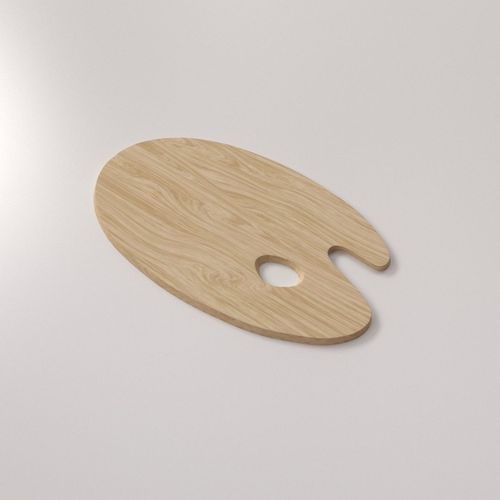 Wooden Artist Palette 3D model