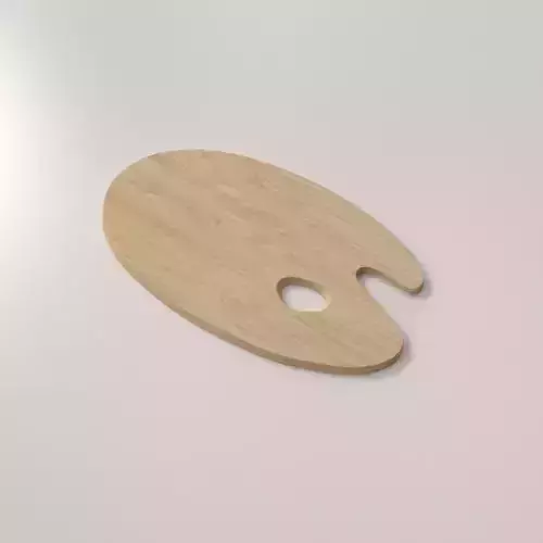 Wooden Artist Palette 3D model
