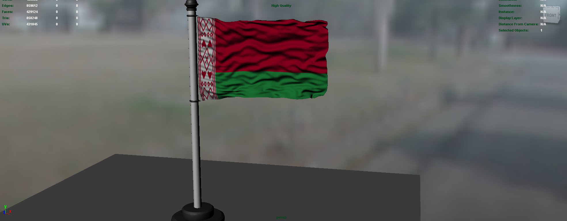 Belarus flag 3D model_3