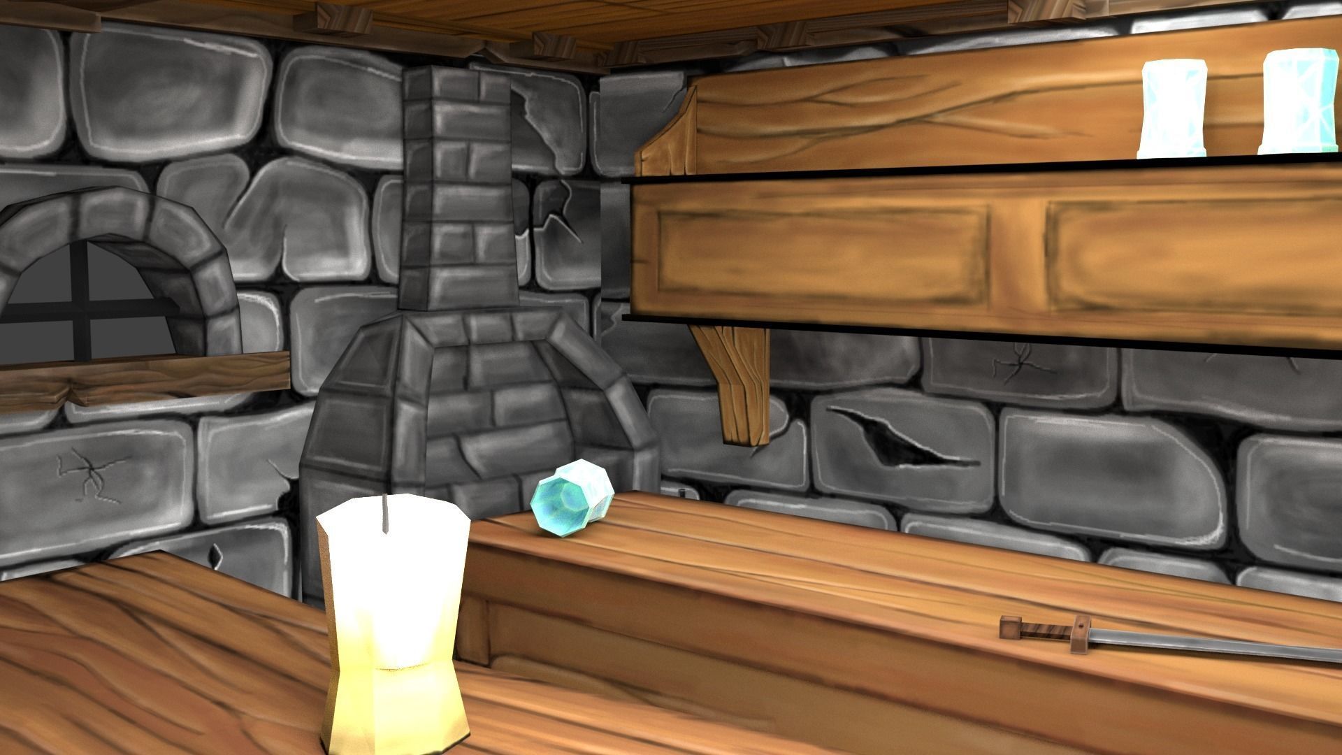 Medieval Fantasy Town Kit Low-poly 3D model_11